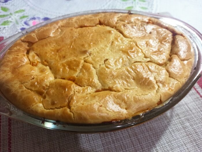 Torta de frango com milho no liquidificador